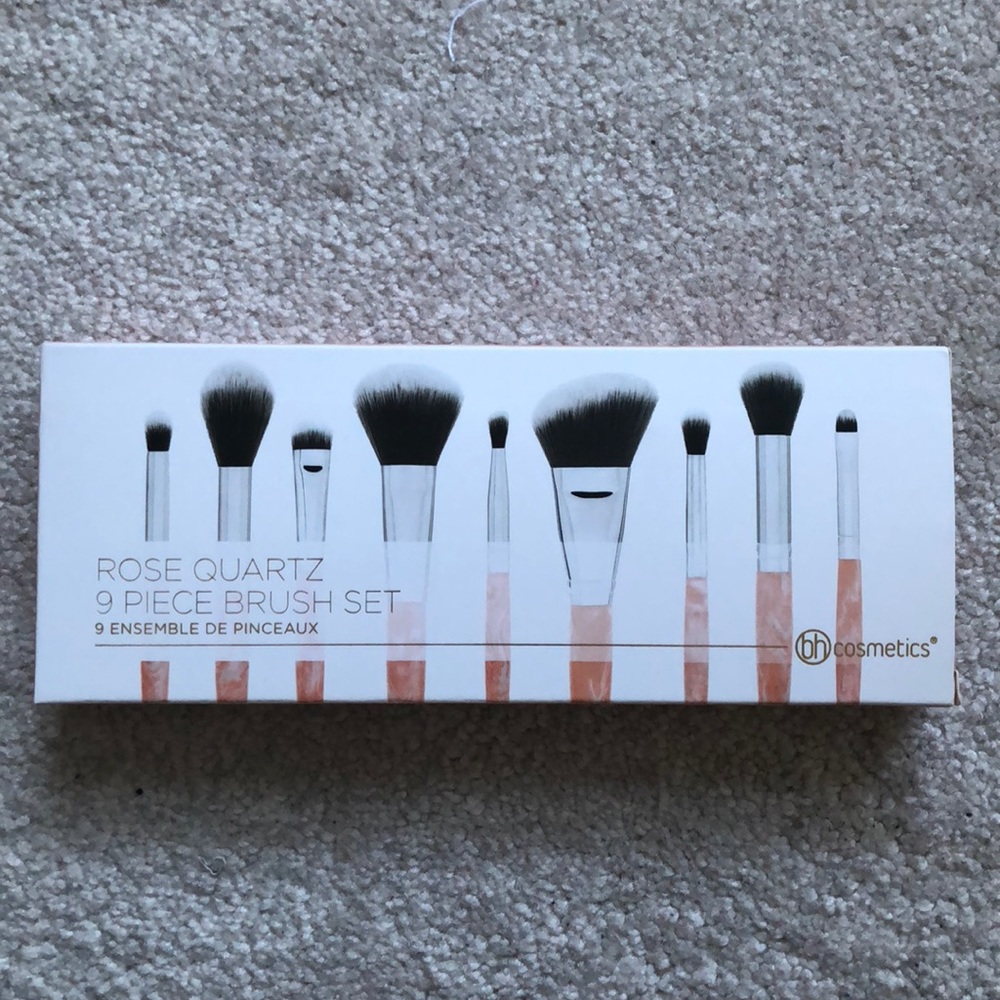 bh cosmetics rose quartz 9 piece brush set